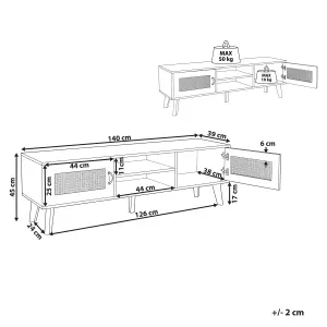 Beliani Boho TV Stand Off-White PARTON