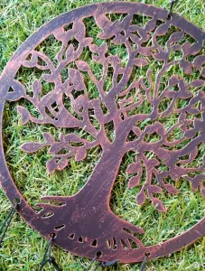 Rustic Tree Of Life Windchime Garden Decoration Bronze Effect 16x45cm