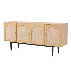 4 Door Rattan Cabinet Cupboard Sideboard Buffet Unit Accent Cabinet