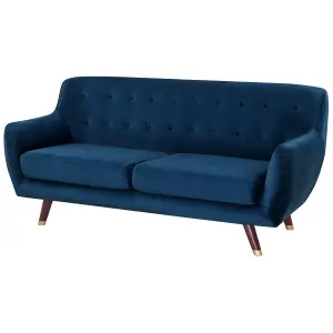 3 Seater Velvet Sofa Navy Blue BODO