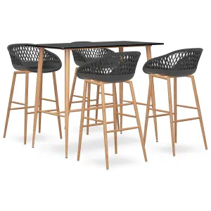 Berkfield 5 Piece Bar Set Black and Grey