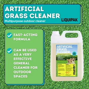 Liquipak Artificial Grass Cleaner & Deodoriser Pet Friendly, Fresh Cut Grass 4x5L