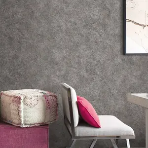 Galerie Special FX Grey Silver Black Metallic Crackle Texture Embossed Wallpaper