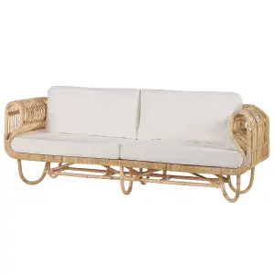 Garden Sofa DOLCEDO Rattan Beige 2 Seater