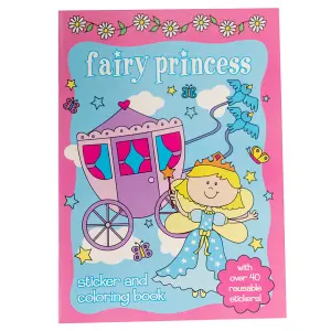 Alligator Fairy Princess Colouring Book Set (Pack of 41) Pink/Sky Blue (One Size)