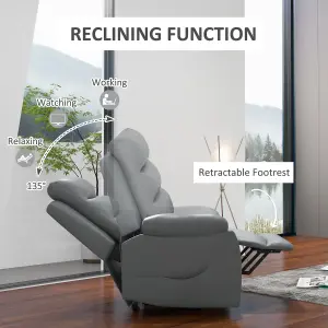 HOMCOM Power Lift Recliner Chair Reclining Armchair for Living Room, Grey