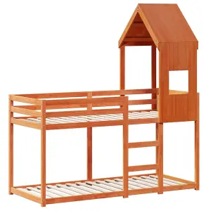 Berkfield Bunk Bed without Mattress Wax Brown 90x190 cm Single Solid Wood Pine