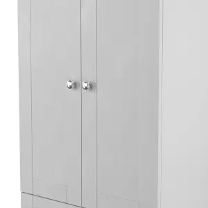 Sussex Ready assembled Traditional Grey & oak 2 Drawer Tall Double Wardrobe (H)1970mm (W)770mm (D)530mm