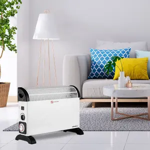 Schallen 2000W Electric Convector Radiator Heater with Built in Timer (White)