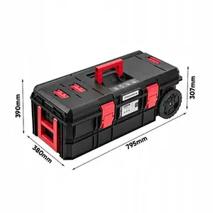 Hand tool box Modular Organis Stackable Lockable Heavy Duty Metal Hinges 3 Sizes Tool trolley