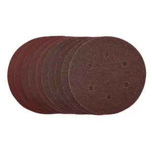 Draper  Sanding Discs, 150mm, Hook & Loop, Assorted Grit, (Pack of 10) 55069