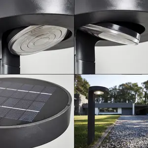 CGC JUNO Dark Grey Solar LED Post Light