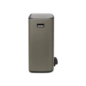 Brabantia Bo 30 Litre + 30 Litre Pedal Bin with Two Inner Buckets Platinum