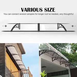 Yaheetech Black Outdoor Awning Canopy for Window Front Door Porch, 120 x 76 cm