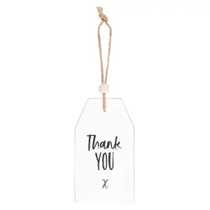 Something Different Thank You Hanging Sentiment Sign White (One Size)