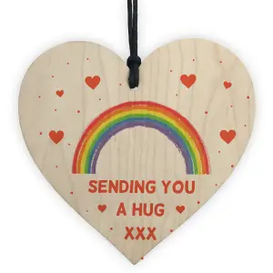 Thoughtful Gift For Friend Hug Token Gift Wooden Heart for Loved Ones Keepsake Gift