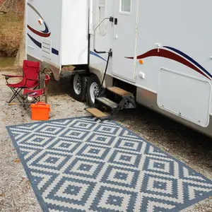 Ecology Collection Outdoor Rugs in Blue  100blu