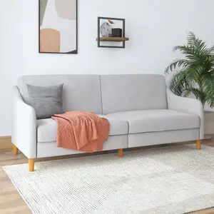 Jasper coil 3-seater Sofa Bed in light grey fabric