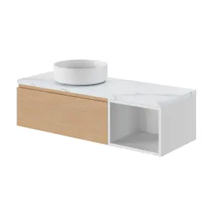 GoodHome Apanas Matt White Round Counter top Basin (W)38cm