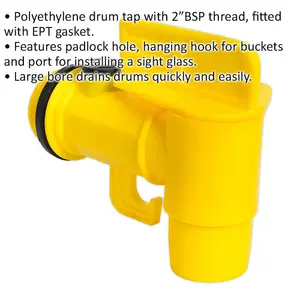 Durable Lockable Polyethylene Drum Tap with 2 Inch BSP Thread and EPT Gasket