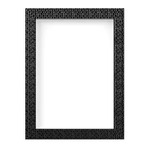 Black Mosaic Effect Wall Hanging Mirror With a Decorative Design