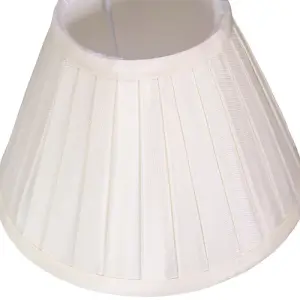 Traditional Classic Cream Faux Silk Pleated Inner Lined Lamp Shade - 8