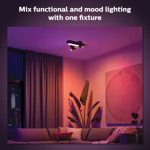 Philips Hue White and Colour Ambiance Centris 3-spot cross ceiling light Black