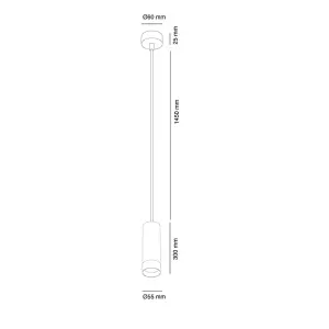 Luminosa Ari Cylindrical Pendant Lamp 1xGU10 White