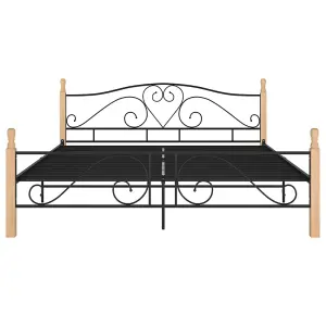 Berkfield Bed Frame Black Metal 180x200 cm 6FT Super King