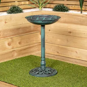 63cm Verdi Green Traditional Garden Patio Resin Bird Bath