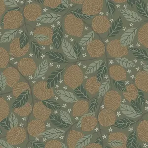 Galerie Apelviken 2 Green Orange Floral Woodland Smooth Wallpaper