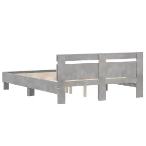 Berkfield Bed Frame without Mattress Concrete Grey 150x200 cm King Size