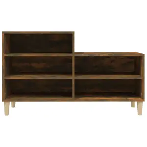 Berkfield Shoe Cabinet Smoked Oak 102x36x60 cm Engineered Wood