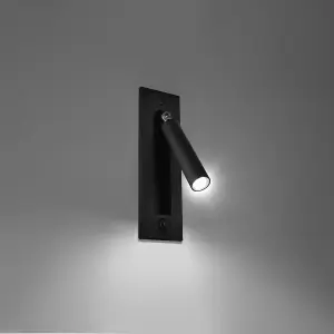 Enif Steel Black 1 Light Classic Wall Light