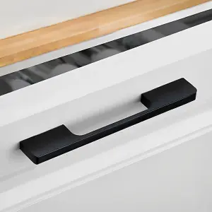 Kitchen Cabinet Bar Handle Matte Black Kitchen Cupboard Handles D Shaped Drawer Pull Handle,Pair L 15cm