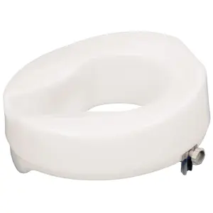 Easy Fit Raised Plastic Toilet Seat - Raised 2 Inches - Anti Bacterial Finish