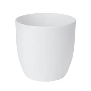 Verve White Ceramic Plant pot (Dia) 27cm, (H)26cm, 11L