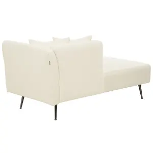 Right Hand Boucle Chaise Lounge White RIOM