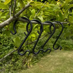 Steel S Hooks for Bird Feeders and Hanging Baskets (Set of 4)