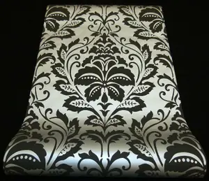 AS Creation Floral Damask Baroque Ornament Jewel Wallpaper Metallic Embossed 10m Roll Silver Black 36910-2