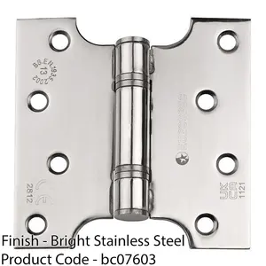 PAIR 102 x 152 x 3mm Parliament Hinge Bright Stainless Steel Internal Door