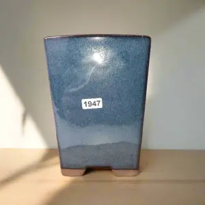 11cm Glazed Bonsai Pot - Cascade - 11cm x 15cm - Blue