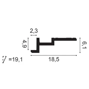 Orac Decor C396 Contemporary Coving or LED Lighting Moulding 2 Pack - 4 Metres
