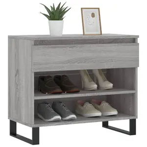 Berkfield Shoe Cabinet Grey Sonoma 70x36x60 cm Engineered Wood