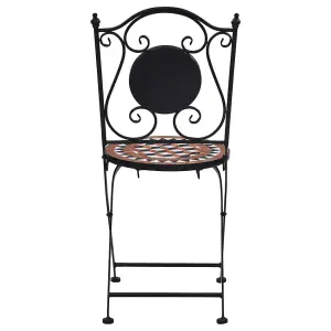 Berkfield Mosaic Bistro Chairs 2 pcs Brown Ceramic