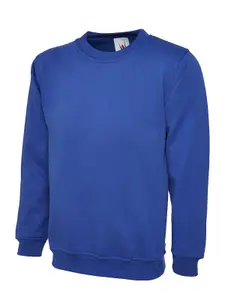 Uneek - Unisex Olympic Sweatshirt/Jumper - 50% Polyester 50% Cotton - Royal - Size XS