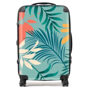 Abstract Bright Colorful Tropical Leaves Suitcase - Medium