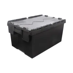 Set of 3 Eco-Friendly Recycled Plastic Storage Boxes with Lids 600x400x310mm