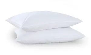 Pillow Protectors 100% Cotton Pack of 4 Washable Anti-Allergic Zipped Entry White Pillowcases 74cmx48cm.