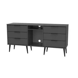 Fuji 6 Drawer Sideboard in Graphite (Ready Assembled)